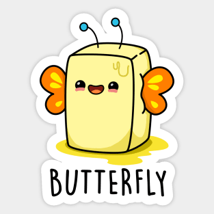 Butterfly Cute Butter Pun Sticker